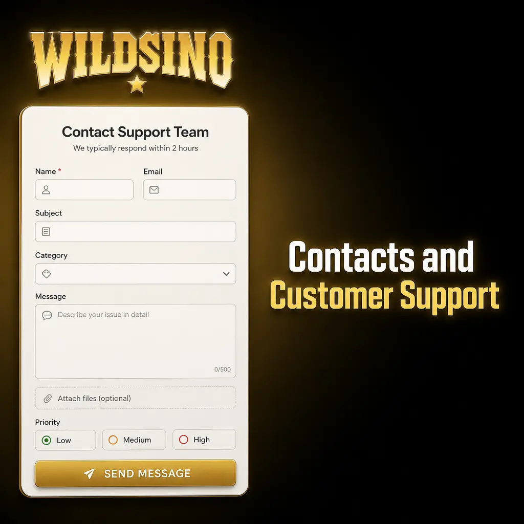 Wildsino customer support contacts for Australian players