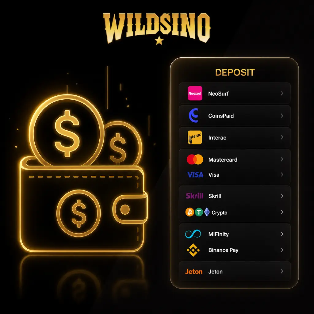 Wildsino deposit methods available in Australia